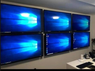 Pantallas del centro de monitoreo de Seguridad Virtual